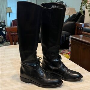 JS Justin Black Leather Equestrian Boots size 5.5 women’s